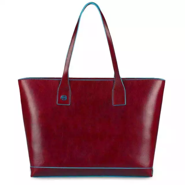 Fashion Bag PIQUADRO Blue Square Woman Shopping Leather Red - BD3336B2-R