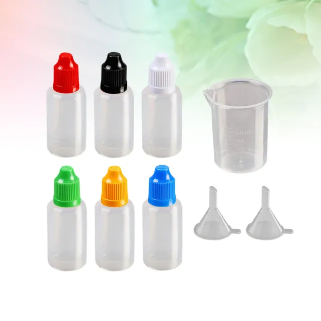 Juego de tazas medidoras embudo dividido de 15 gotas 20 ml plástico vacío exprimible