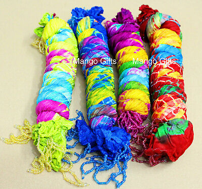Tie-Dye Chiffon Scarves Stoles Wrap Dupatta Multi Coloured Women Scarf Lot 6 Pc