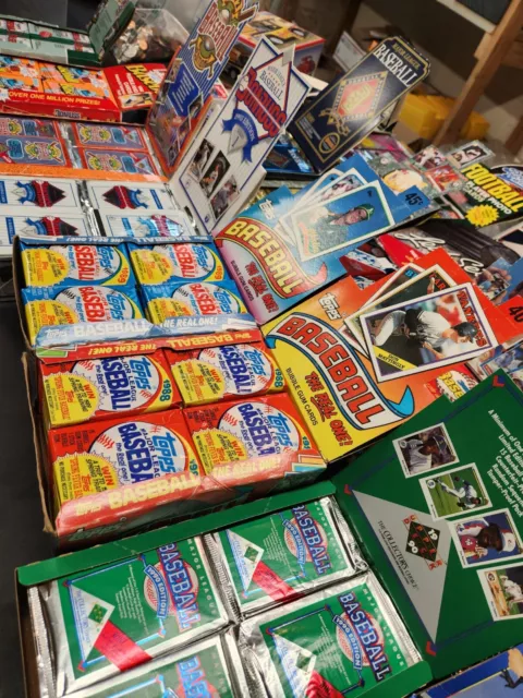 ESTATE SALE- Lot of 300 Old Unopened BASEBALL CARDS In packs.  SUPER BONUS!!!! 2