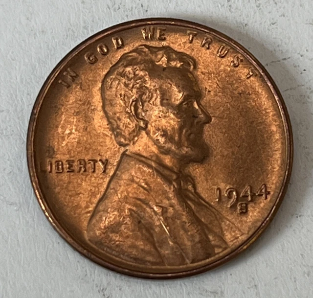 BU 1944-S Lincoln Wheat Cent San Francisco Mint World War II Coin Shown ShipsA30