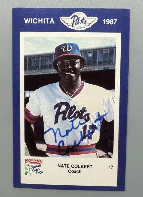 1987 Nate Colbert Wichita Pilots Signed Minor League Card - Rock's Dugout