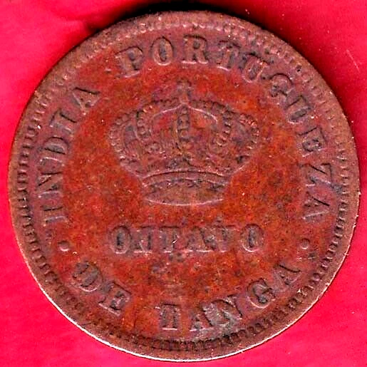 India Portugueza 1884 Ludovicus I Oitavo De Tanga Rare Coin #Sd10