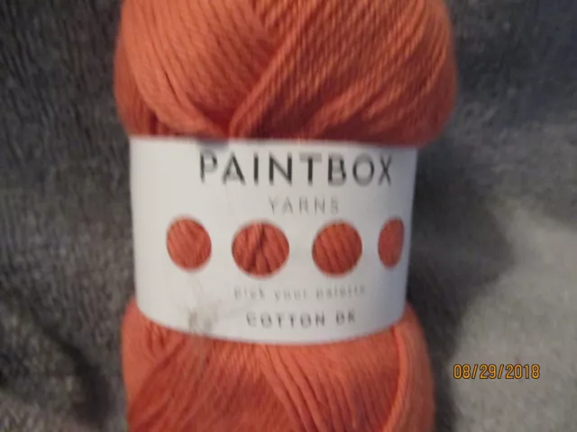 Paint Box YARN 1 Skein Red Wine Color 416 Lot 2604 100% Cotton #3 Light