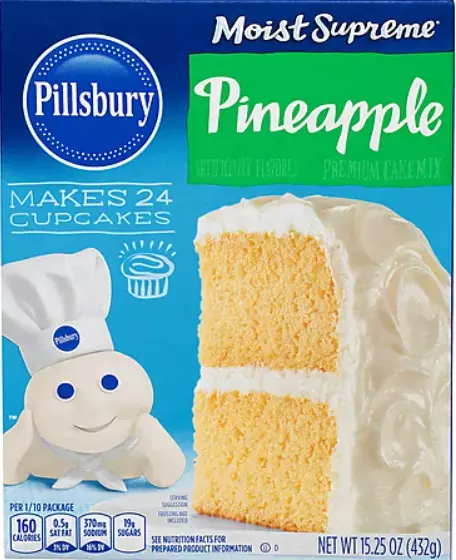 MHD!  PILLSBURY 'Pineapple' Moist Supreme  Premium Cake Mix 2 x 432 = 864 gr USA