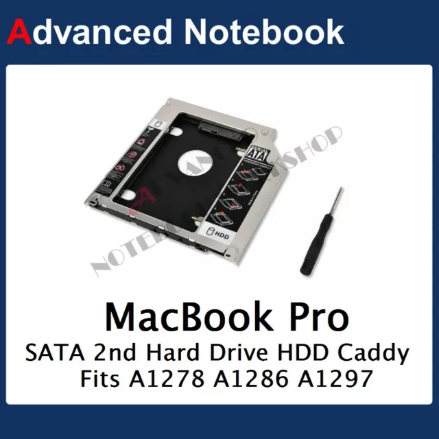 SATA 2nd HD SSD Hard Drive Caddy Apple Unibody MacBook Pro 2008-2012 Optical Bay