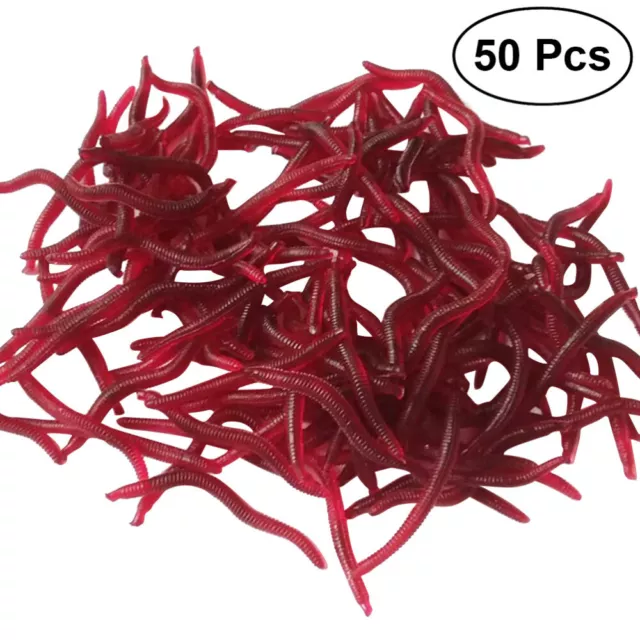 50 Pcs plastic worm for fishing Artificial fishing lures rubber worms for