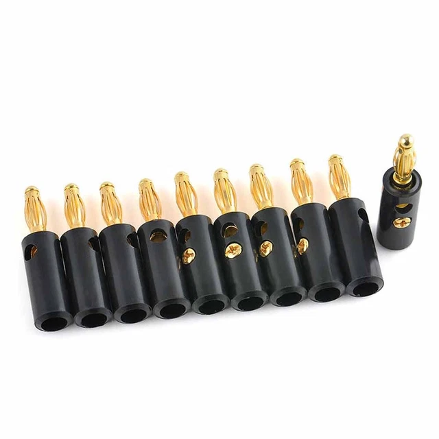4mm Audio Speaker Wire Cable Adapter Connector Banana Plug Gold Plated