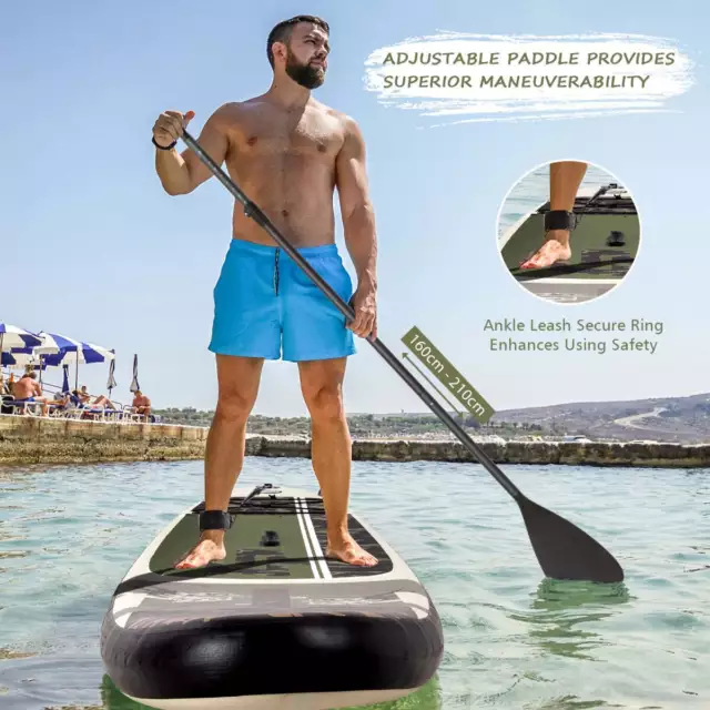 NNECW Inflatable Stand up SUP Paddle Board with 3 Fins Thuster 3