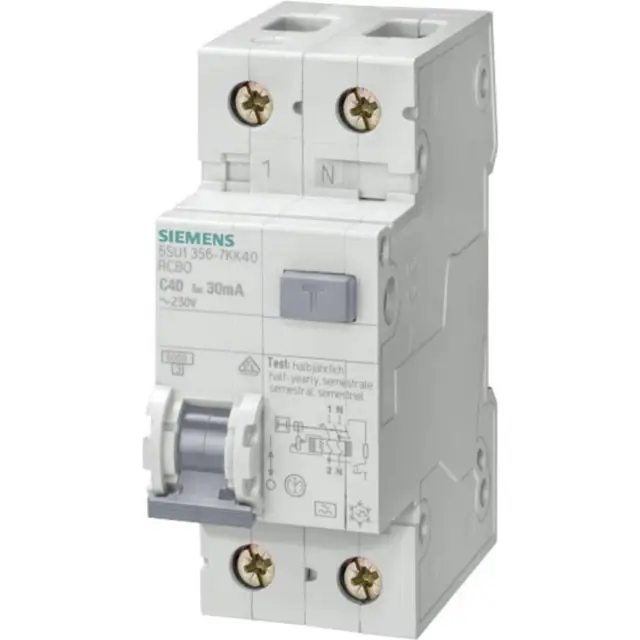 Siemens 5SU1356-6KK16 16A/230V FI/LS-Schutzschalter - Grau