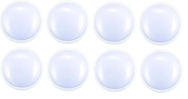 8 PACK MASTERPLUG Multi-Purpose LED Push Lights White RPL1-MP Batteries ...