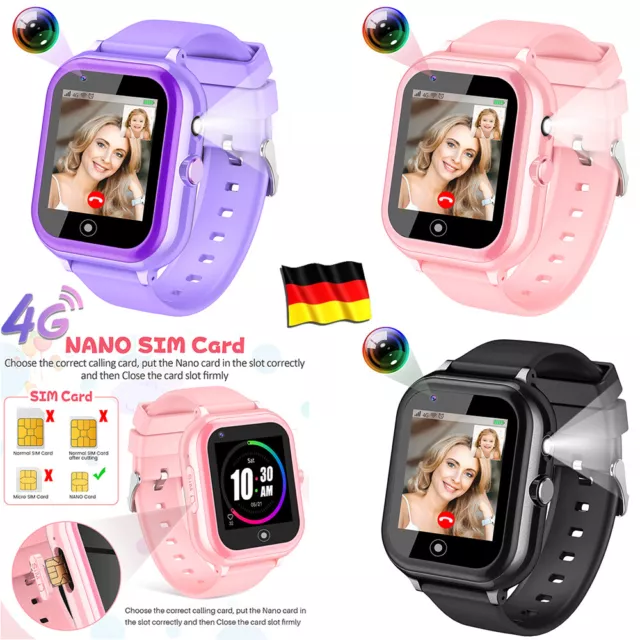 4G Smartwatch für Kinder, mit Kamera GPS LBS WiFi Tracker Video SOS Alert