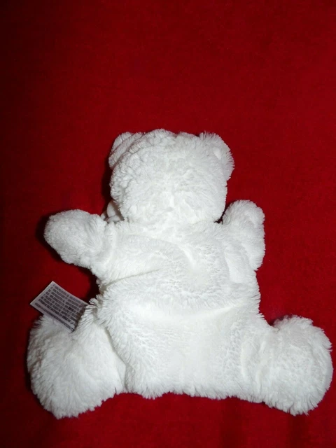 Doudou Marionnette Simba Toys Kiabi Ours Lapin Blanc Gris Poche 30Cm Etat Neuf 2