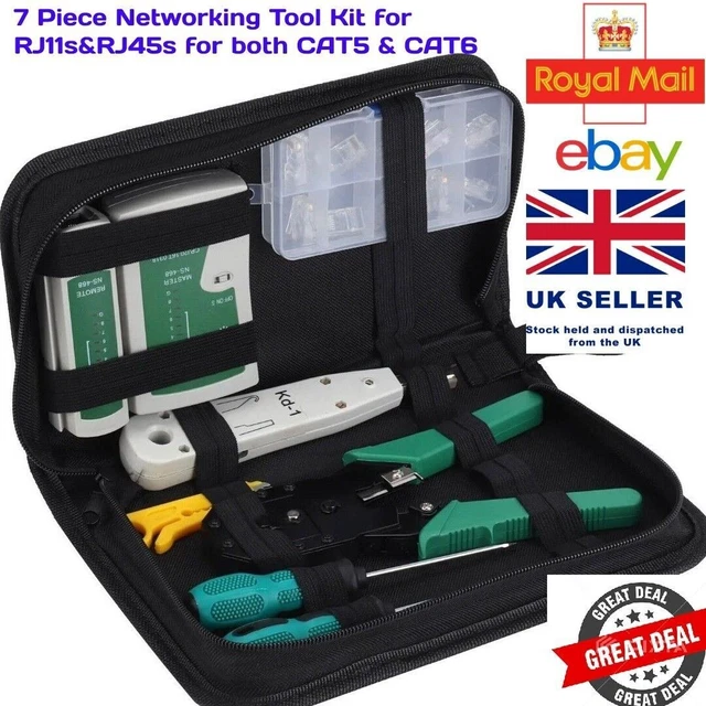 RJ45 CABLE Crimping Crimper Network Tester Punch Down Tool Kit