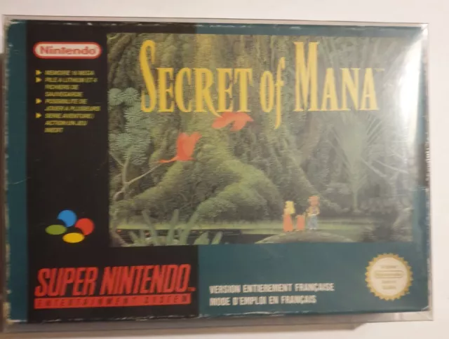 Secret of Mana (Nintendo SNES, 1994) Boîte Originale Seule, Sans Jeu.