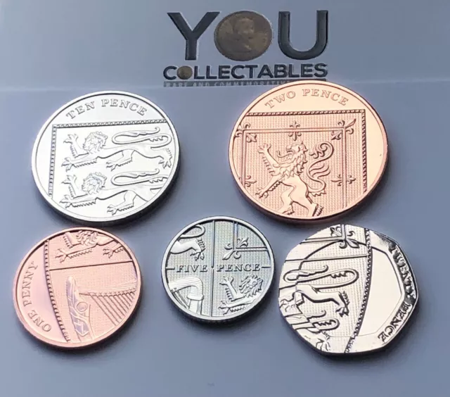 2021 1p 2p 5p 10p 20p Brilliant Uncirculated BUNC Royal Mint Small Change Coins.
