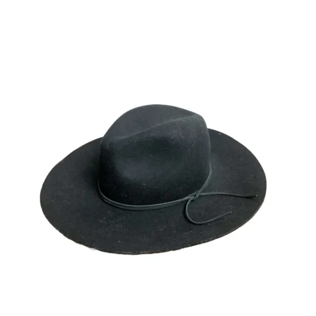 Phenix 100% Wool Wide Brim Hat Black Womens One Size