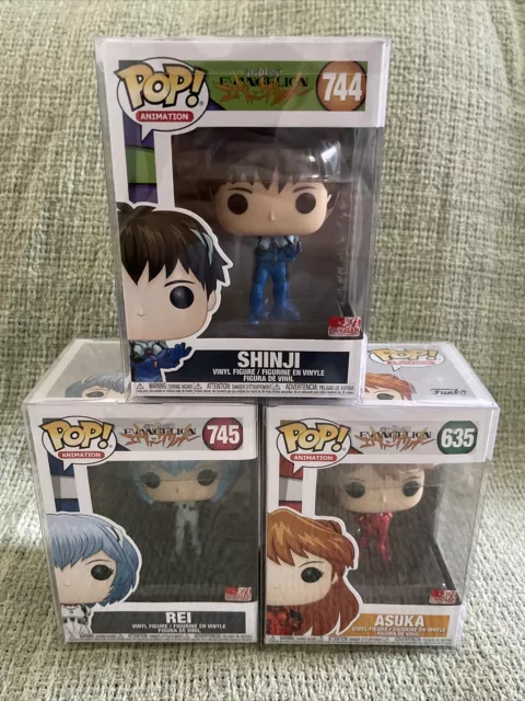Neon Genesis Evangelion Asuka Rei Shinji Funko Pop 635 744 745 Vinyl Figure Lot