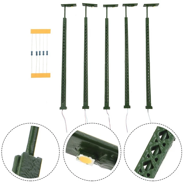 5 pièces modèle lumières ferrées pour jauge H0 modèle chemin de fer treillis mât jauge de lumière jauge N disposition de la lumière modèle de construction en Stock 5 pièces modèle lumières ferrées pour jauge H0 modèle chemin de fer treillis mât jauge de lumière jauge N disposition de la lumière modèle de construction en Stock