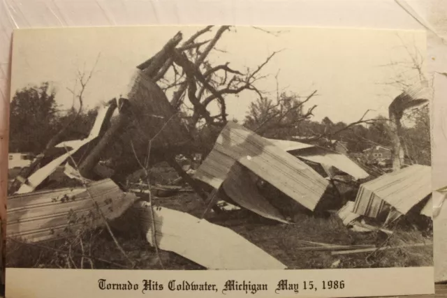 Michigan MI Coldwater 1986 Tornado Postcard Old Vintage Card View Standard Post