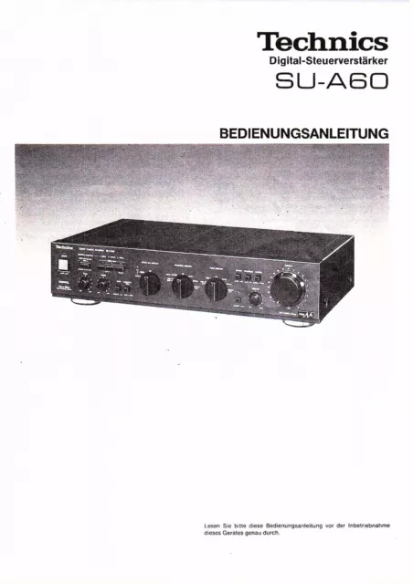 Technics  Bedienungsanleitung user manual owners für SU- A 60 deutsch Copy