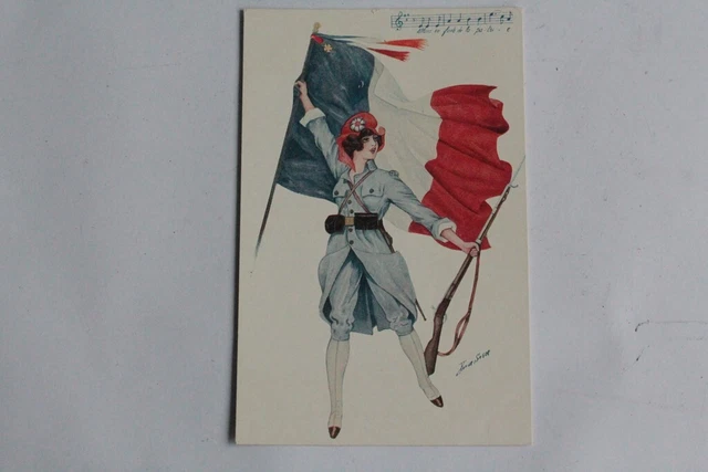 CPA Illustrateur SAGER Xavier Femme soldat mode (948)