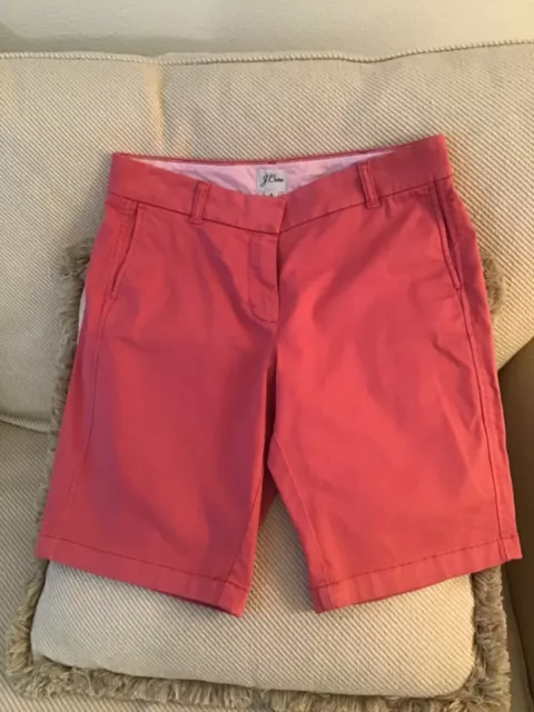 NWOT J. CREW 10" Bermuda Stretch Chino Short in Salmon Red Size 8