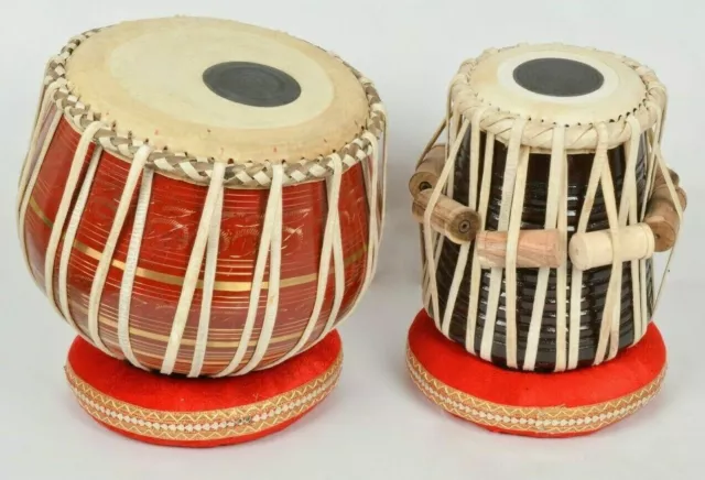 Professionnel Folk Musical Instrument Laiton Tabla Haut Qualité Batterie Set Sac