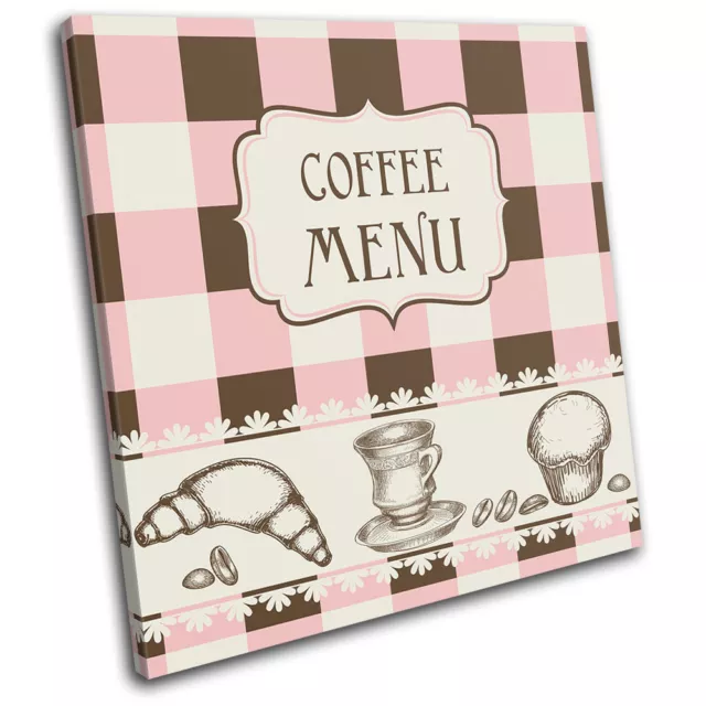 Coffee Sketch Type Food Kitchen SINGLE TOILE murale ART Photo Print