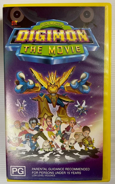 Digimon The Movie VHS Video Cassette Tape PAL PG 2000 Yellow Small Box