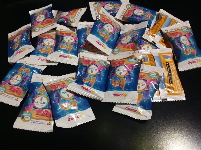 20 bustine pasta Hey Clay + 20 bollini libro Storie di Mare Conad 2023