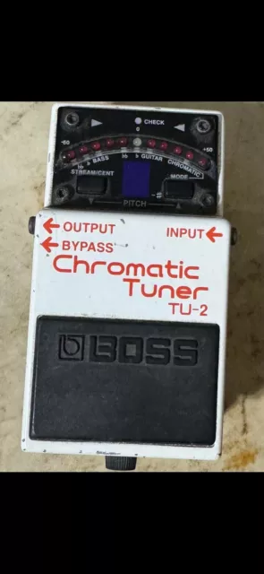 Boss TU-2 Chromatic Tuner Electric Guitar Bass Tuning Pedal White