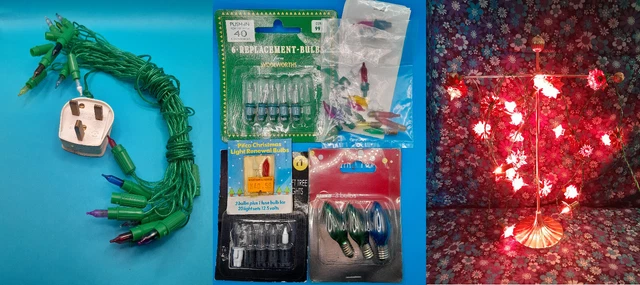 Working Vintage Christmas Fairy Lights/Odd Bulbs/ Non Working Set TV Film Prop