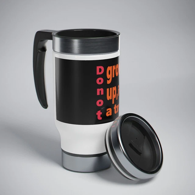 Stainless Steel Travel Mug with Handle Water Bottle Insulating Plastic14oz