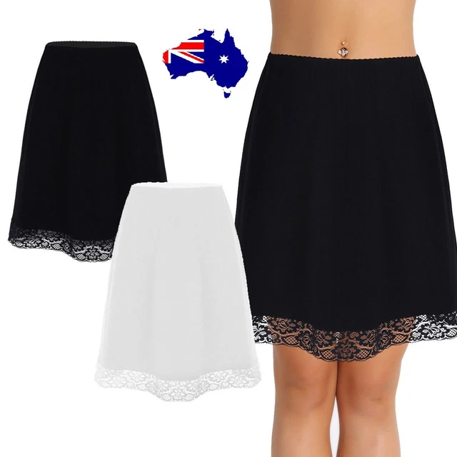 Womens Waist Slip Lady Lace Short Underskirt Soft Petticoat Extender Half Slip