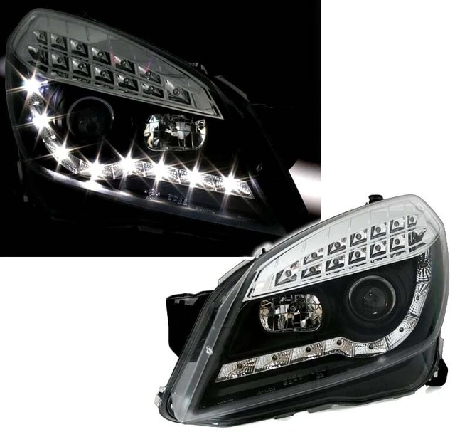 LT LED DRL Halo Ring Eye Headlights Opel Tigra A 94-00 black LHD main image 0