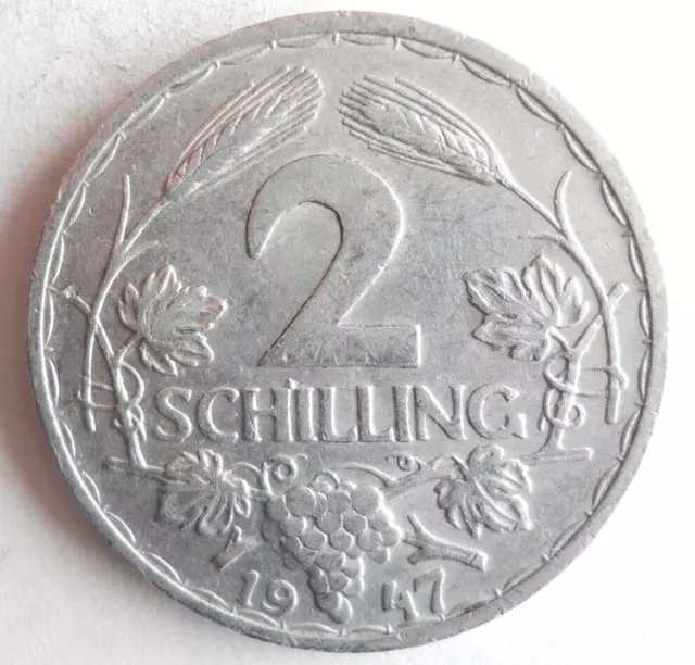 1947 AUSTRIA 2 SCHILLING - Excellent Vintage Coin - FREE SHIP - AUSTRIA BIN #A