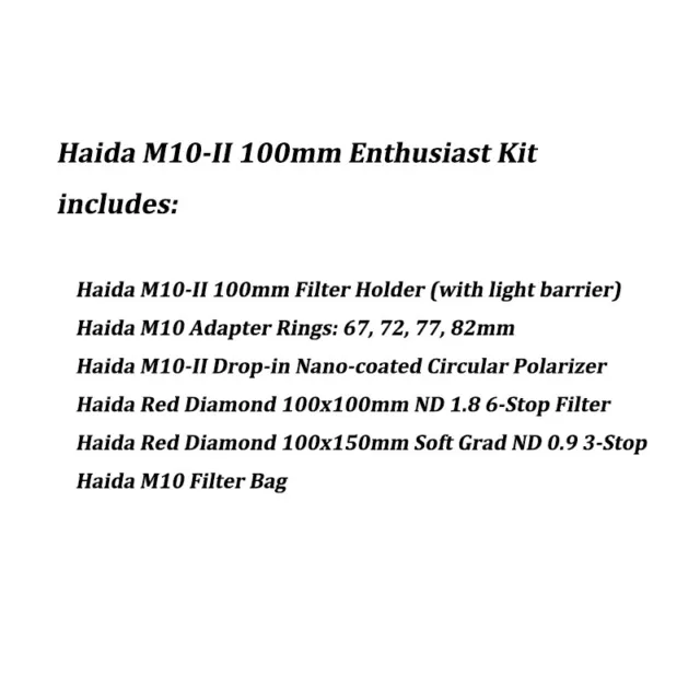 Haida M10-II 100mm Enthusiast Kit with M10-II ND GND Filter and Bag for Camera