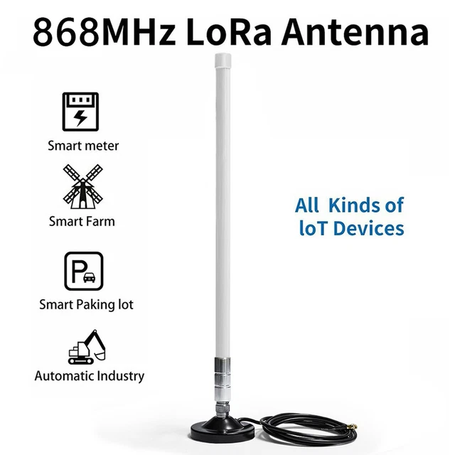 5dBi 858-878MHz for Helium Hotspot Miner Antenna+Magnet Base (55cm White)