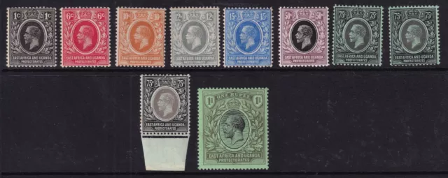 EAST AFRICA and UGANDA GV - Sg44-53b -1c to 1R - mounted mint & MNH