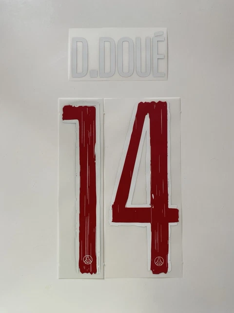Flocage D. DOUÉ #14 PSG Domicile 2024/2025 - Version Coupe - Enfant