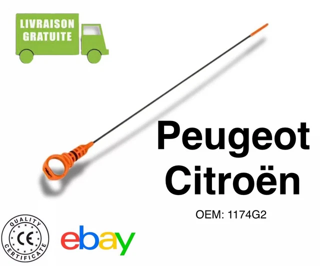 Jauge Niveau D'huile Compatible Peugeot/Citroën/Ford 1.6 HDi/TDCI - Ref 1174G2, 1174E6