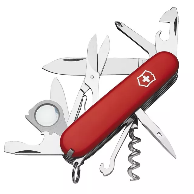 New Victorinox Explorer Swiss Army Pocket Knife - Red 16 Functions