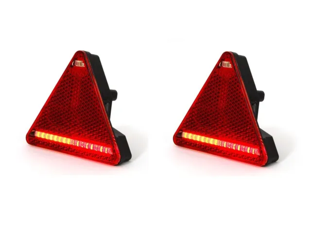 2x Rückleuchten Reflex Dreieck LED 12/24V Multifunktionale für Pferdetransporter