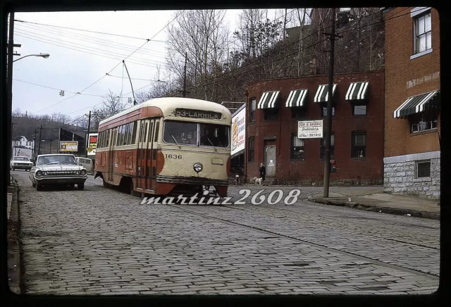 (Ym) Orig. Traktion/Trolley Rutsche Pittsburgh Eisenbahngesellschaft (Prc) 1636