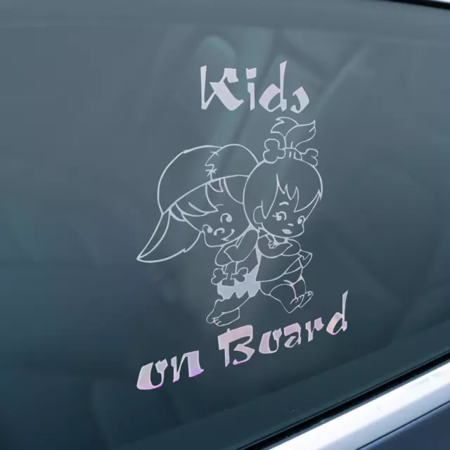 Kids On Board 12,5 x 18 cm Lustiger Autoaufkleber Reflektierender Vinylaufkleber 2