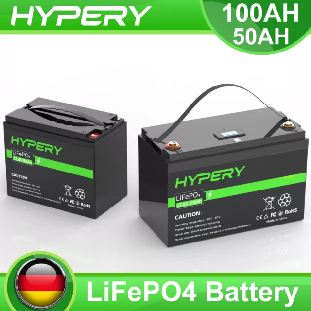 LiFePO4 12.8V 50Ah 100Ah Akku Lithium Solarbatterie Smart BMS Oder Ladegeräte RV