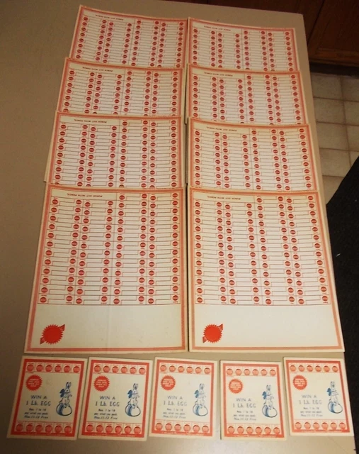Vintage Cardboard Punch Boards  Lot Of 13 - 8 W/ 100 Punches  5  W/ 12 Win A Egg
