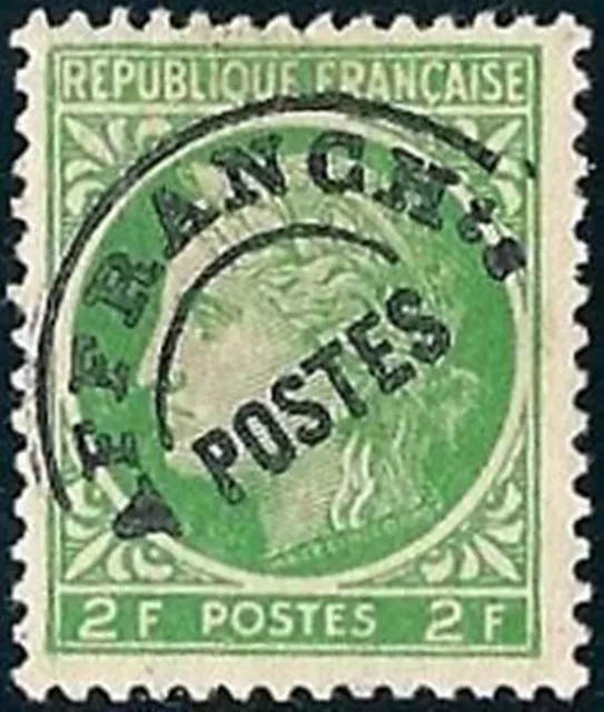 FRANCE PREOBLITERE TIMBRE STAMP N° 92 " TYPE CERES 2F VERT JAUNE " NEUF x TB