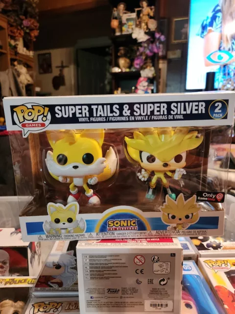 Funko Pop! SONIC THE HEDGEHOG: Super Tails & Super Silver 2-Pack [Spec –  BoomLoot